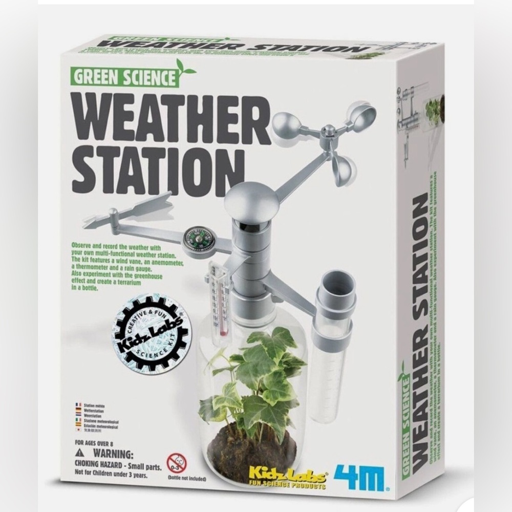 NWT NIB GREEN SCIENCE 4M Kidz Labs Weather Station STEM Toy 8+ NEW Sealed